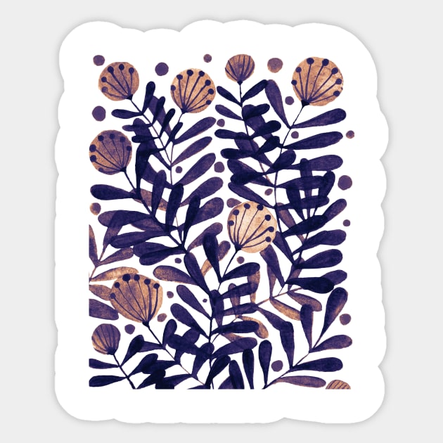 Flowers and foliage - purple autumn Sticker by wackapacka